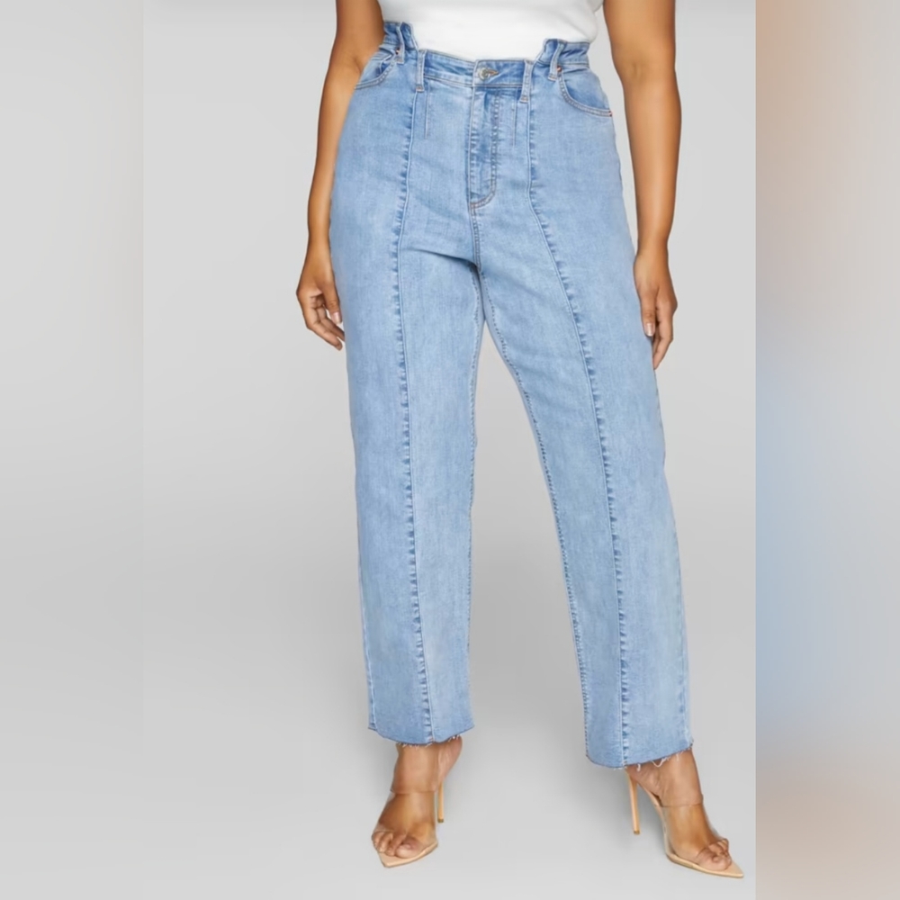 Light Wash High Rise Relaxed Fit Jeans Plus Size 20